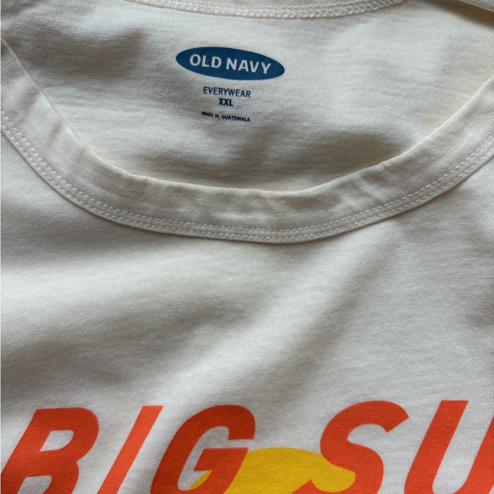 Old Navy beige Tee with Orange Text and Yellow Sun Graphic - Picture 8 of 12